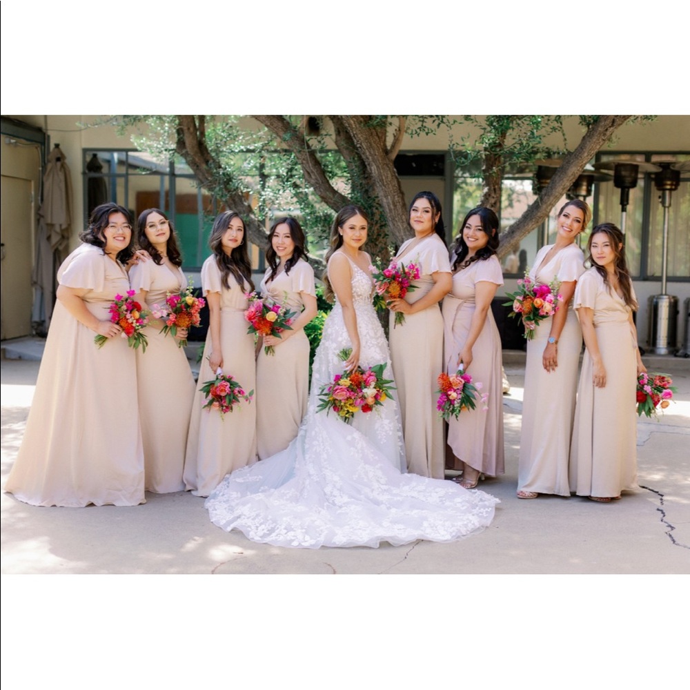 NEW Champagne Luxe Satin Dress